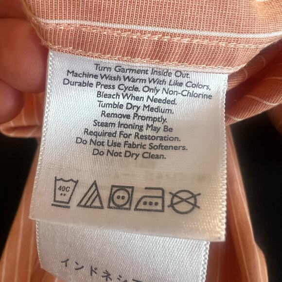 EDDIE BAUER WRINKLE AND STAIN RESISTANT LONG SLEEVE BUTTON DOWN MENS DRESS SHIRT - Picture 11 of 12